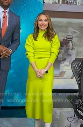 Lori's yellow sweater dress on Good Morning America