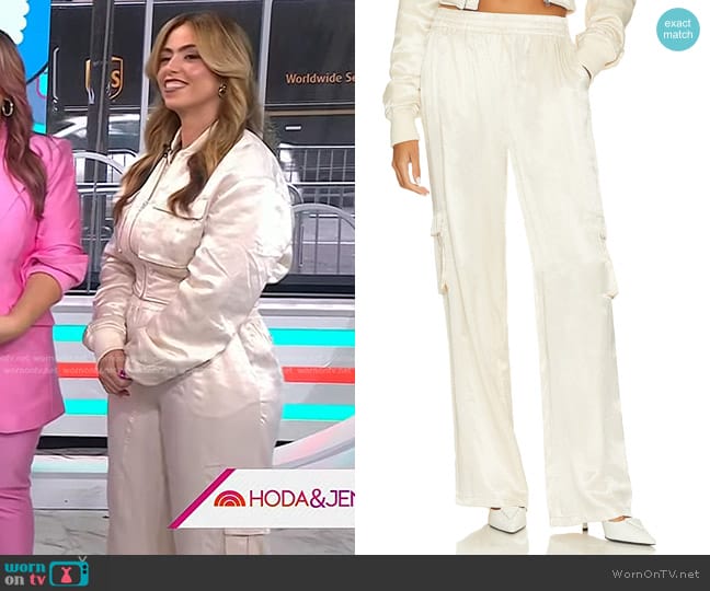 Lovers and Friends Miranda Cargo Pant in Cream worn by Christina Basias on Today