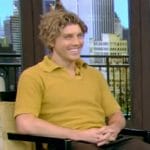 Lukas Gage’s mustard polo on Live with Kelly and Mark