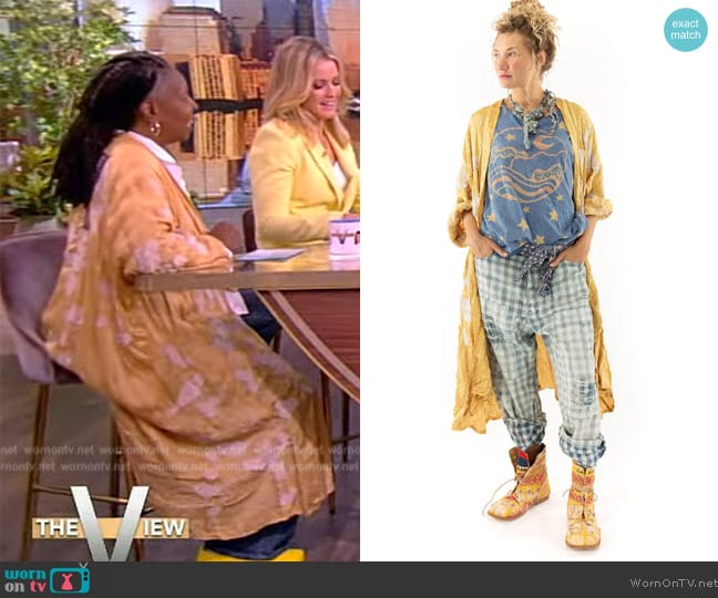 Magnolia Pearl Bird Vijji Kimono worn by Whoopi Goldberg on The View