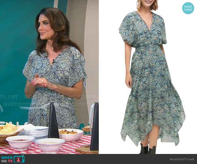 Maje Rachelli Dress worn by Adriane Kiss on CBS Mornings