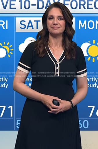 Maria’s black contrast trim knit dress on Today