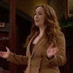 Mariah’s tan blazer with lace-ups on The Young and the Restless