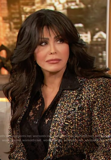 Marie Osmond’s tweed blazer on The Drew Barrymore Show