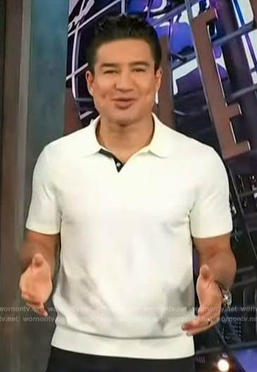 Mario’s white polo on Access Hollywood