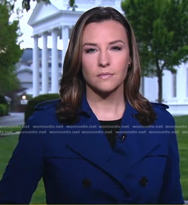 Mary’s blue trench coat on Good Morning America