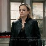 Maxie’s crinkled leather jacket on General Hospital