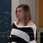 Maxie’s striped sweater with rips on General Hospital