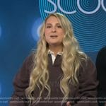 Meghan Trainor’s brown rugby sweatshirt on Today