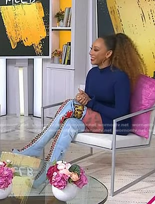 Mel B's lace-up denim boots on Today