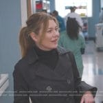 Meredith’s black trench coat on Greys Anatomy