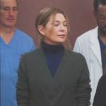 Meredith’s green belted cardigan on Greys Anatomy