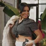 Mia’s black speckled crop top on The Real Housewives of Potomac