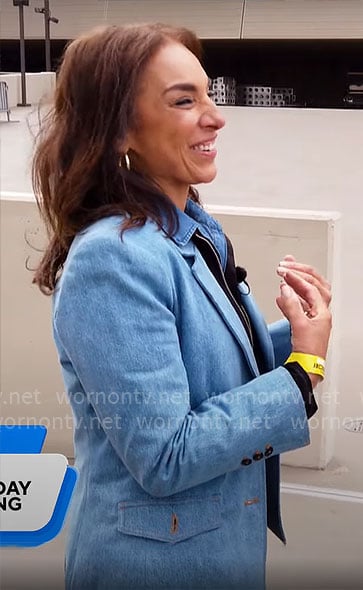 Michelle Miller's denim blazer on CBS Mornings