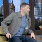 Mikey Day’s gray blazer on Live with Kelly and Mark