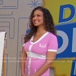 Milly Almodovar’s pink contrast trim dress on Good Morning America