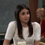 Molly’s white ribbed puff sleeve top on General Hospital