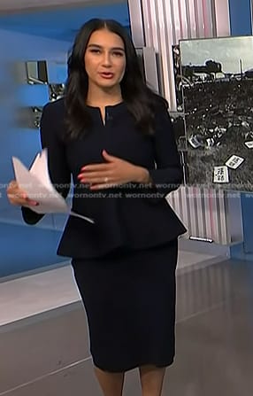 Morgan's black peplum jacket and pencil skirt on NBC News Daily