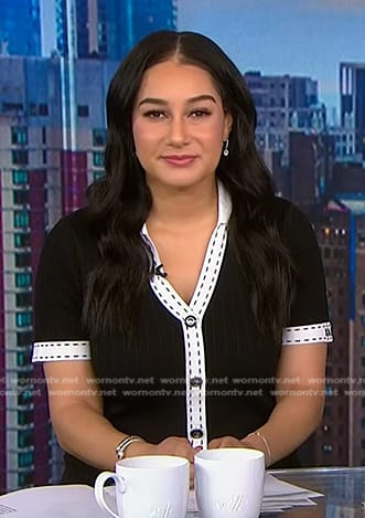 Morgan's black contrast trim dress on NBC News Daily