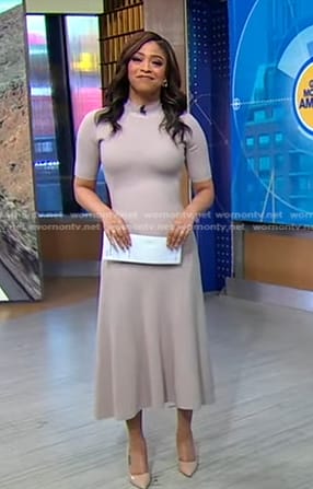 Morgan's mock neck knit midi dress on Good Morning America