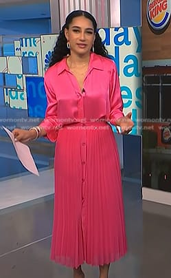 Morgan's pink pleated skirt on NBC News Daily