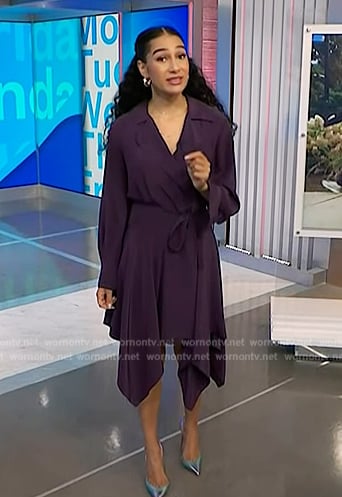 Morgan's purple handkerchief hem dress on NBC News Daily