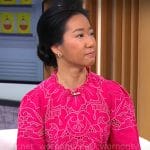 Myo Quinn’s pink embroidered top on CBS Mornings