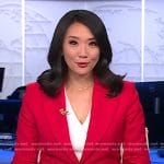 Nancy Chen’s dark pink blazer on CBS Evening News