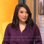 Nancy Chen’s purple wrap blouse on CBS Mornings