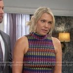 Nicole’s multicolor striped sleeveless dress on Days of our Lives