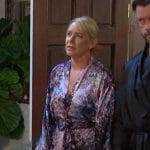 Nicole’s pink floral robe on Days of our Lives