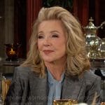 Nikki’s grey jacquard blazer on The Young and the Restless