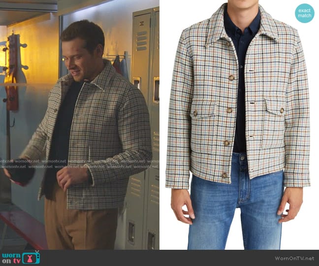 NN07 Julius Houndstooth Check Shirt Jacket worn by Evan Buckley (Oliver Stark) on 9-1-1