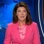 Norah's pink blazer and skirt on CBS Evening News