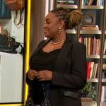 Olivia Battle’s leather trim blazer on The Drew Barrymore Show