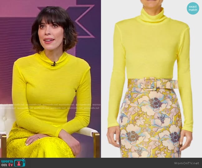 One Of NY Roman Knit Long Sleeve Shirt worn by Rebecca Hall on Good Morning America