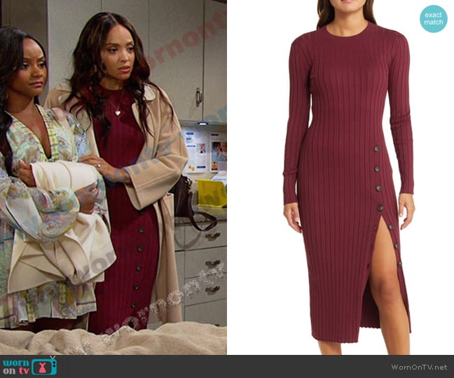 WornOnTV: Lani’s red ribbed buttoned dress on Days of our Lives | Sal ...