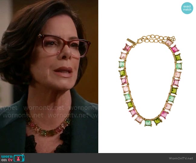 Oscar de la Renta Watermelon Collar Necklace worn by Margaret Wright (Marcia Gay Harden) on So Help Me Todd