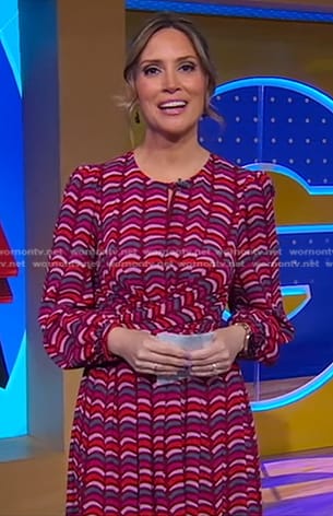 Rhiannon's pink striped dress on Good Morning America