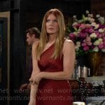 Phyllis’s red pleated one shoulder dress on The Young and the Restless