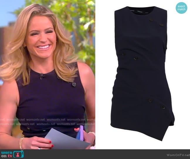 Proenza Schouler Twisted-detail sleeveless blouse worn by Sara Haines on The View