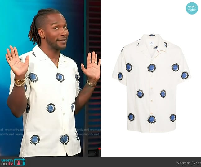 WornOnTV: Scott’s white printed shirt on Access Hollywood | Scott Evans ...