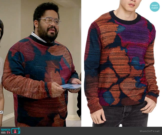 PS Paul Smith Crewneck Sweater worn by Dennis (Josh Banday) on Not Dead Yet