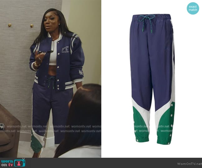 Puma Traveling Drawstring Pants worn by Wendy Osefo on The Real Housewives of Potomac