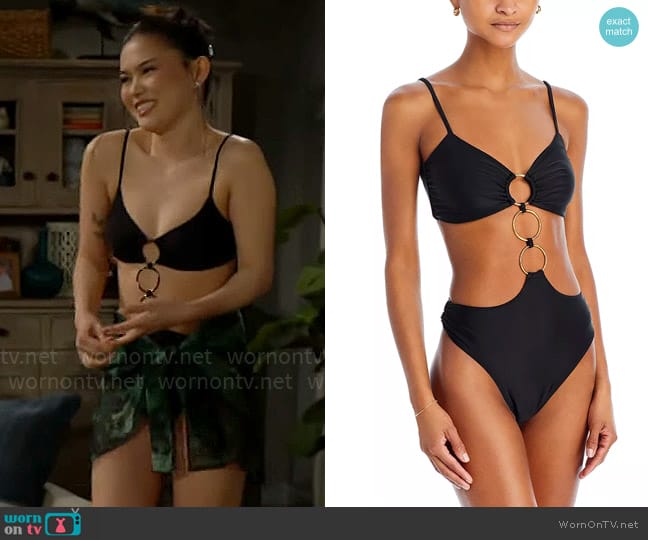 Ramy Brook Zayla Cutout One Piece Swimsuit worn by Luna (Lisa Yamada) on The Bold and the Beautiful