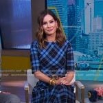 Rebecca Jarvis’s blue plaid midi dress on Good Morning America