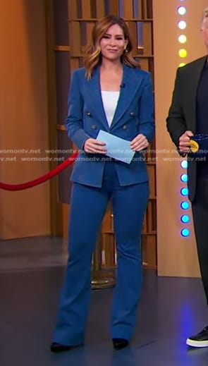 Rebecca’s denim pant suit on Good Morning America