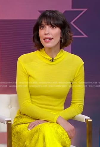 Rebecca Hall's yellow turtleneck on Good Morning America