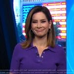 Rebecca's purple ribbed polo on Good Morning America