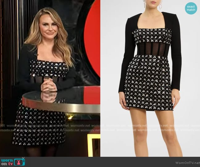 Rebecca Vallance Bianca Sequin & Jewel-Embellished Mini Dress worn by Keltie Knight on E! News